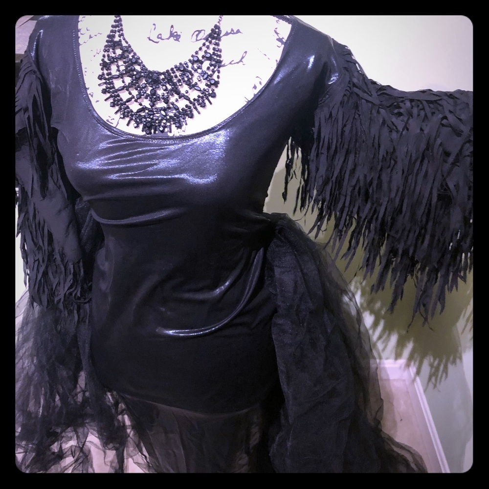 Black custom stretch dress worn ONCE! Size M / L